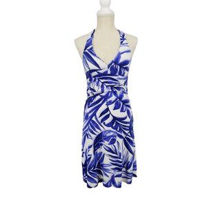 Tommy Bahama Blue and White Halter Dress